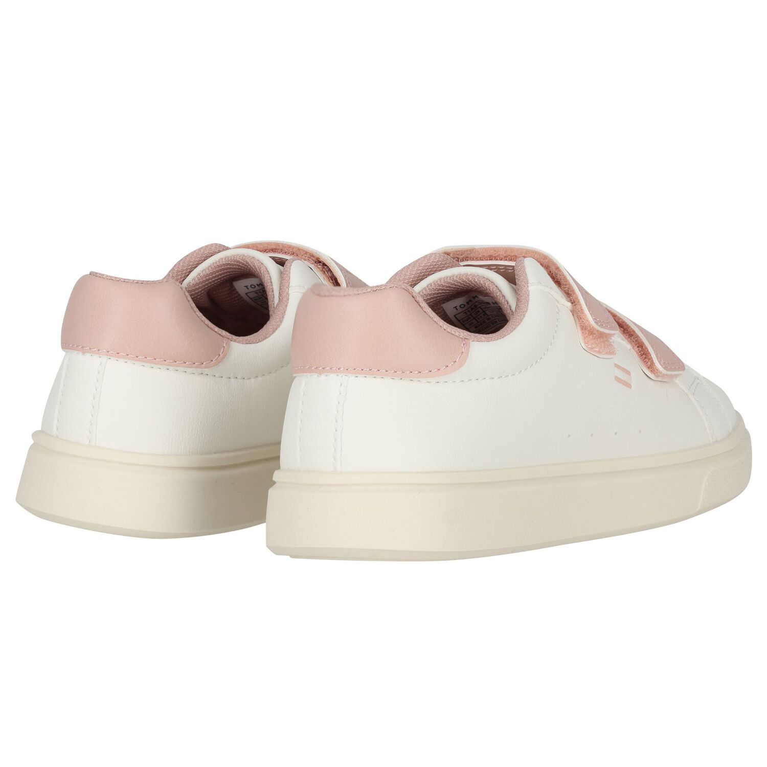 Girls White & Pink Logo Trainers, 1, hi-res
