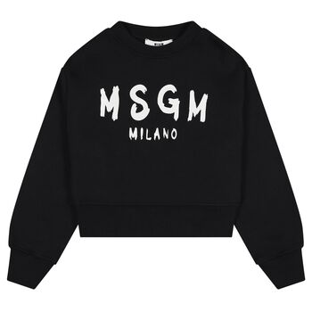 Girls Black & White Logo Sweatshirt