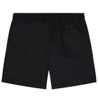 Boys Black Logo Swim Shorts, 1, hi-res