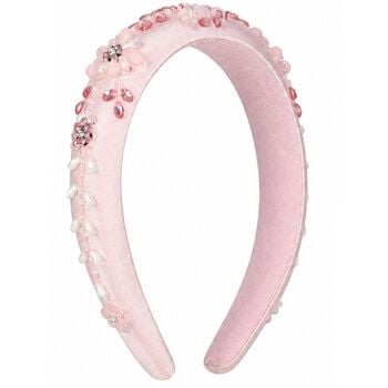 Girls Pink Flower Sequin Headband 