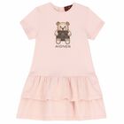 Younger Girls Pink Teddy Bear Dress, 1, hi-res