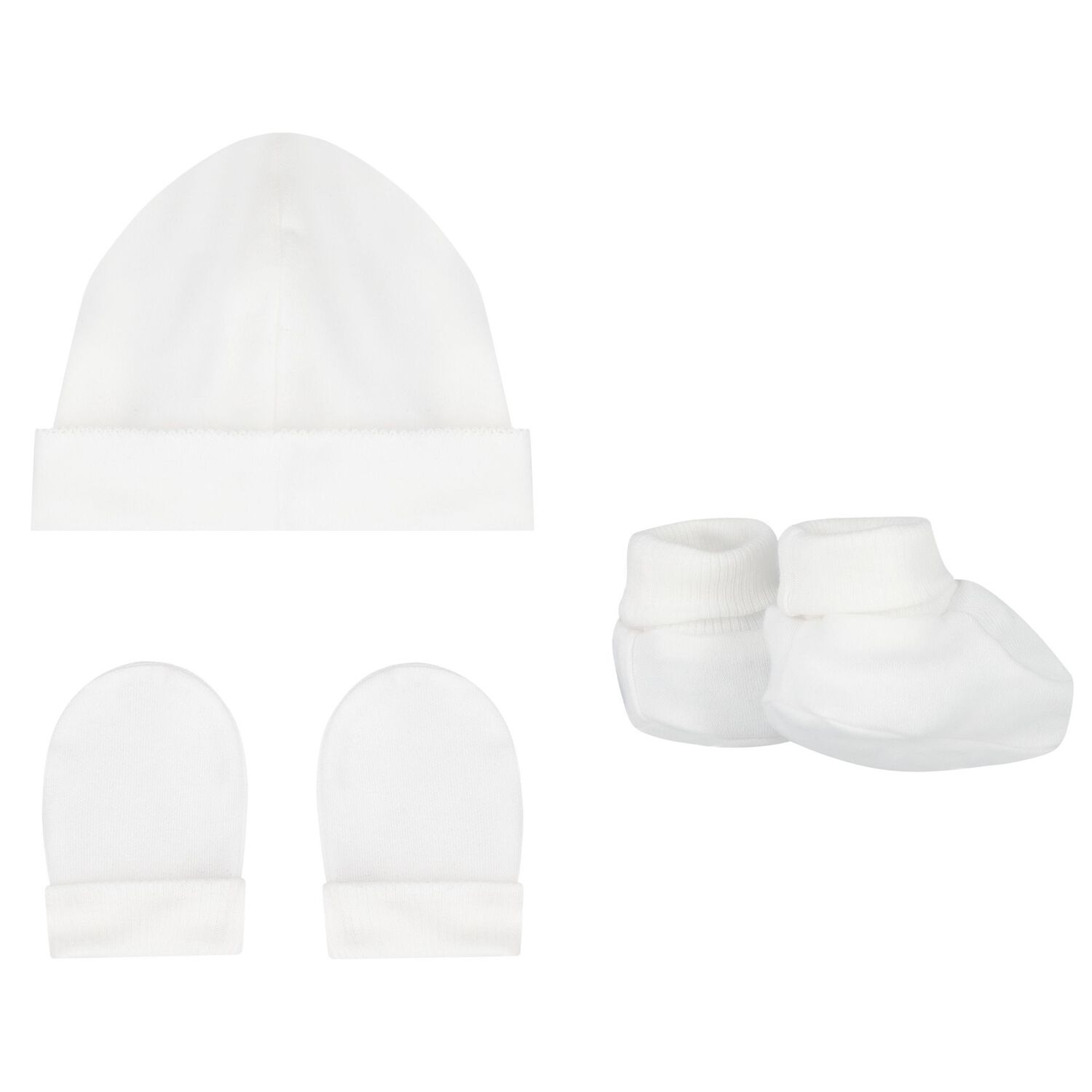 White Hat & Booties Baby Gift Set, 1, hi-res image number null