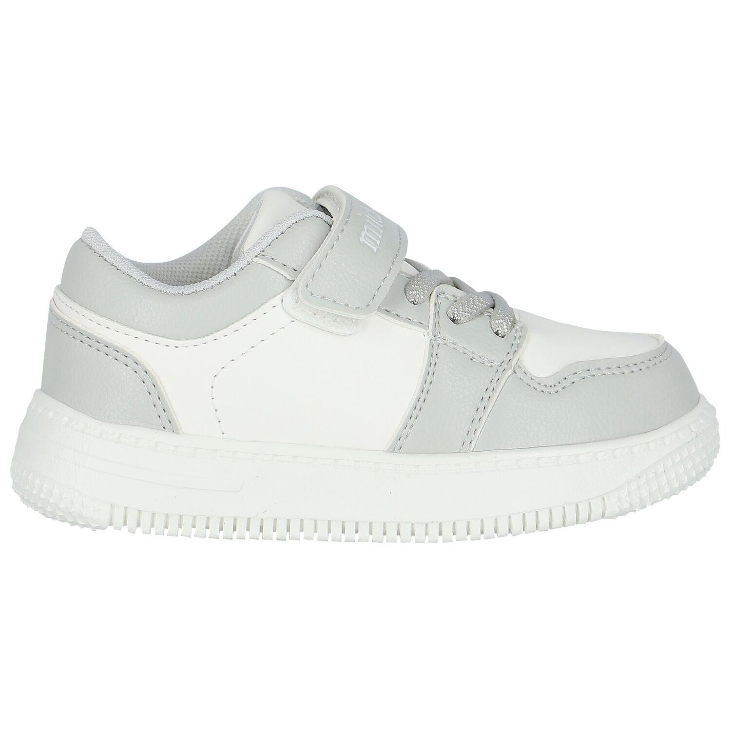 Boys White & Grey Logo Trainers, 1, hi-res image number null