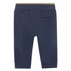 Baby Boys Navy Logo Joggers, 1, hi-res
