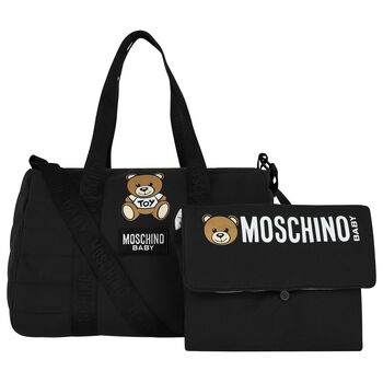 Black Teddy Bear Logo Baby Changing Bag