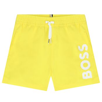 Younger Boys Yellow Logo Swim Shorts
