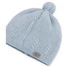 Baby Boys Blue Logo Knitted Hat, 2, hi-res