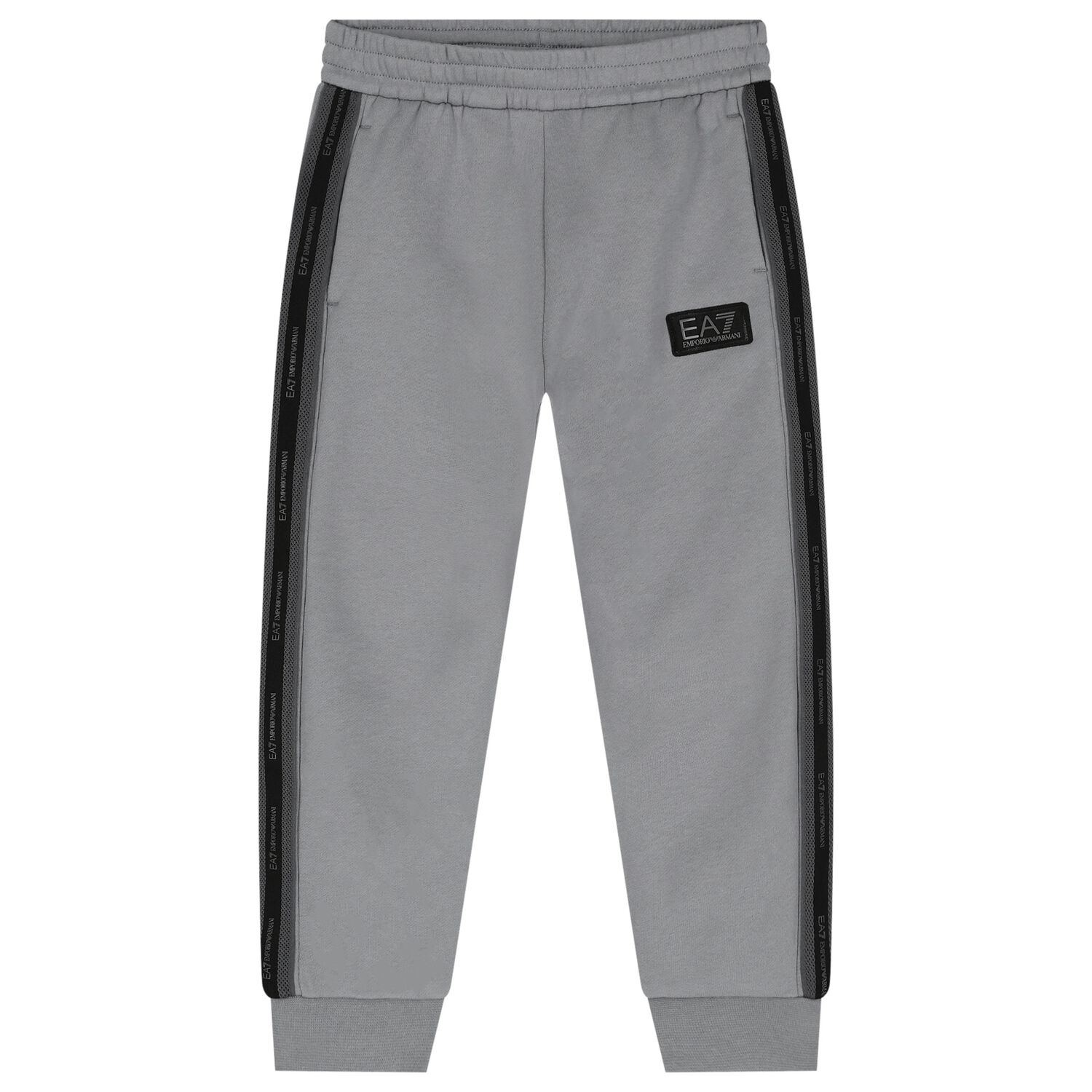 Boys Grey & Black Logo Joggers , 1, hi-res
