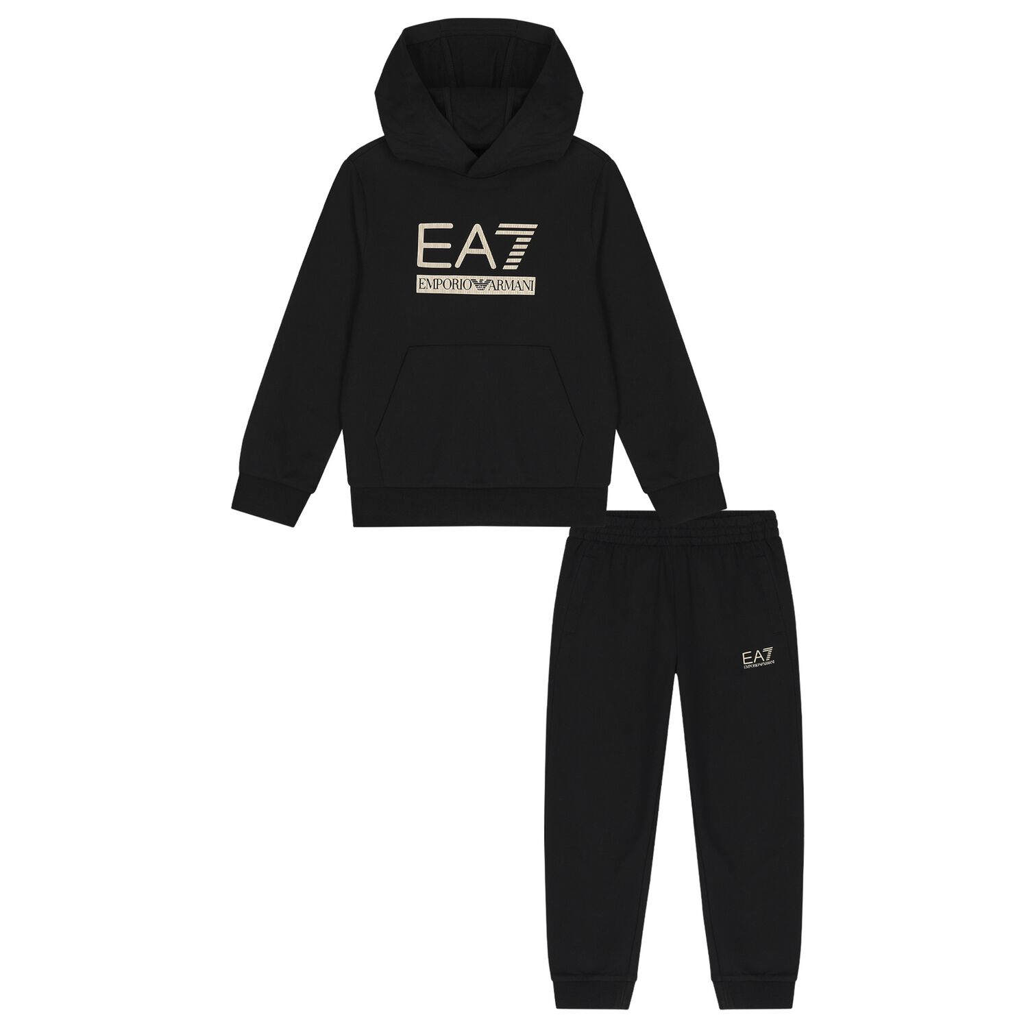 Boys Black Logo Tracksuit , 2, hi-res