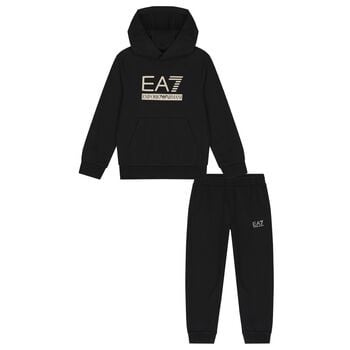 Boys Black Logo Tracksuit 