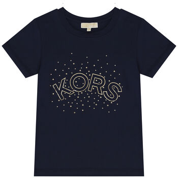 Girls Navy Blue Logo T-Shirt