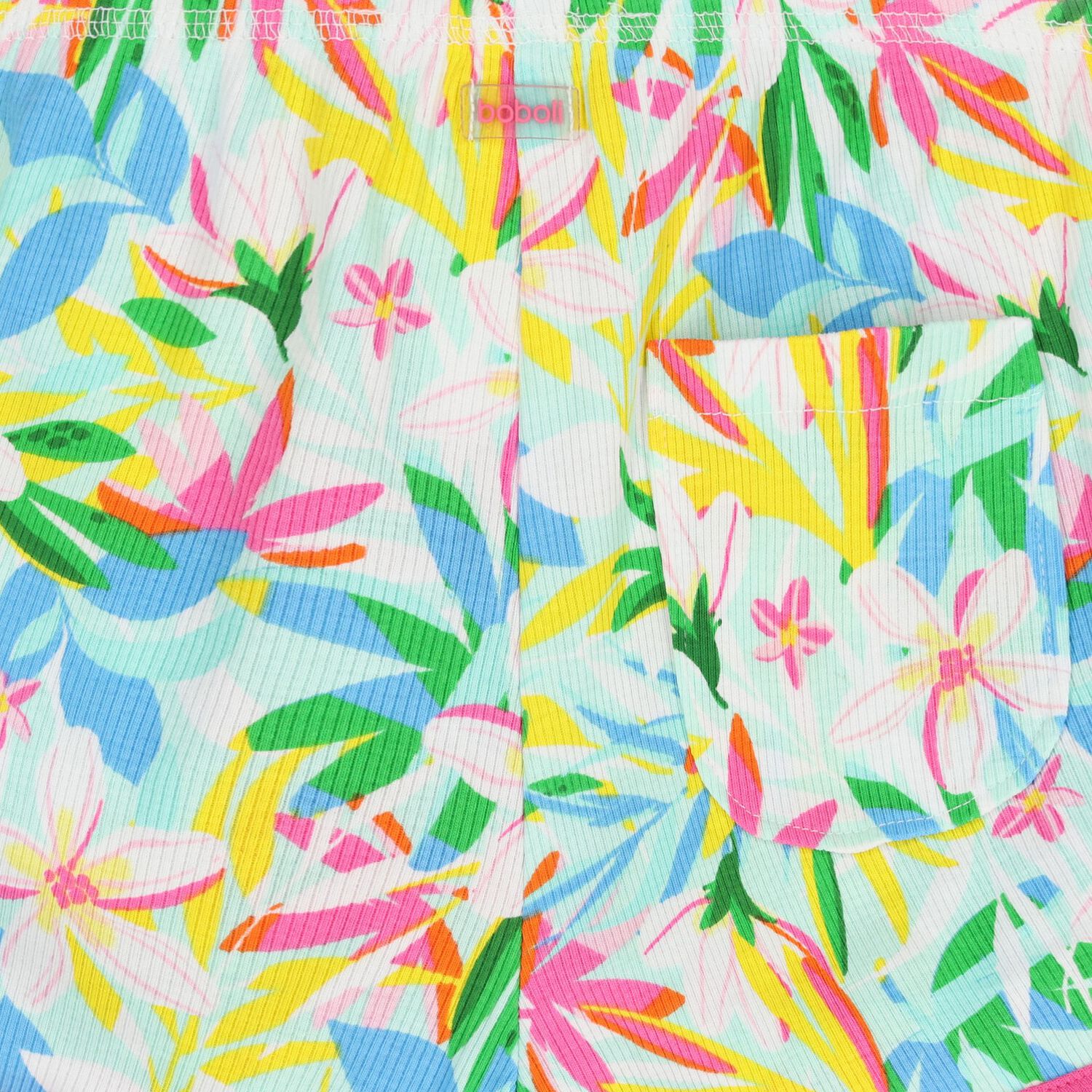 شورت بنات بطبعة زهور متعدد الألوان , 1, hi-res