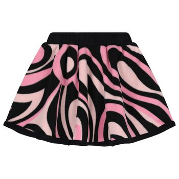 Girls Pink & Black Vortice Skirt