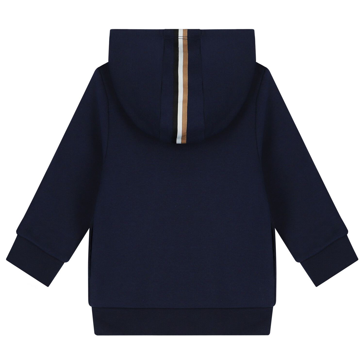 Younger Navy Blue Logo Hooded Zip Up Top, 1, hi-res image number null