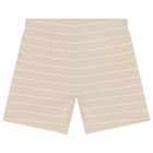 Younger Boys White & Beige Shorts Set, 2, hi-res