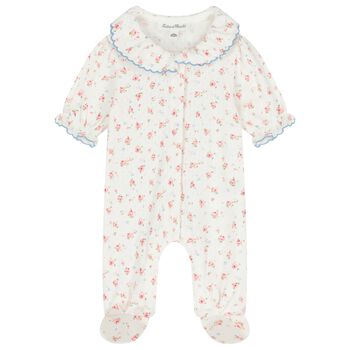 Baby Girls Ivory Floral Babygrow