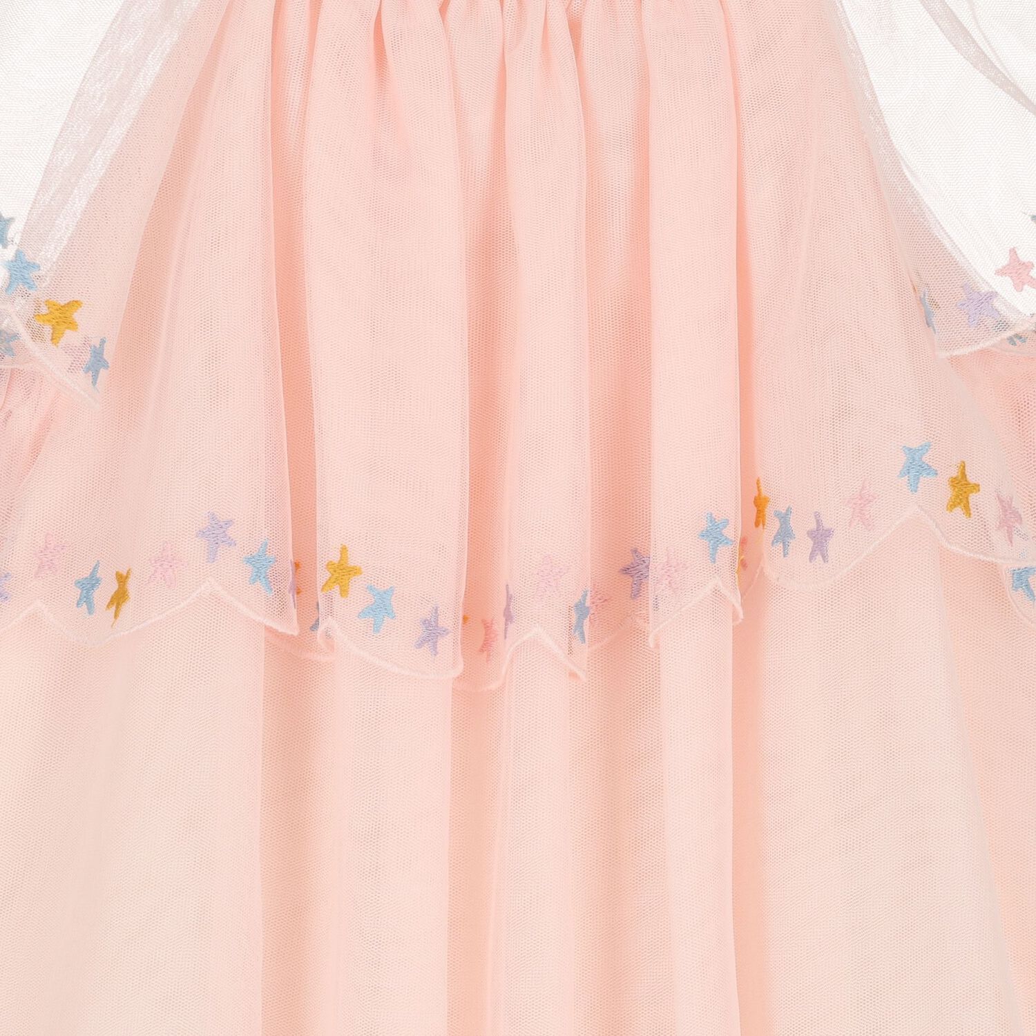 Girls Pink Star & Layered Tulle Dress, 1, hi-res