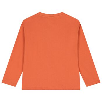 Boys Orange Skateboard Long Sleeve Top