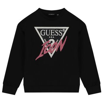 Girls Black Logo Sweatshirt