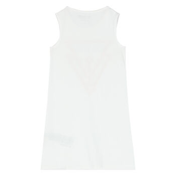 Girls White Logo Dress