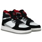 Boys Black & White Logo Trainers, 1, hi-res