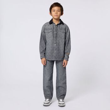 Boys Grey Logo Denim Jeans