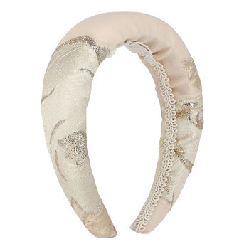 Girls Gold Jacquard Hairband