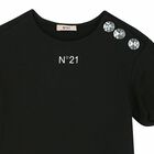 Girls Black logo Dress, 1, hi-res