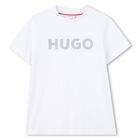 قميص أبيض للأولاد بشعار, 2, hi-res