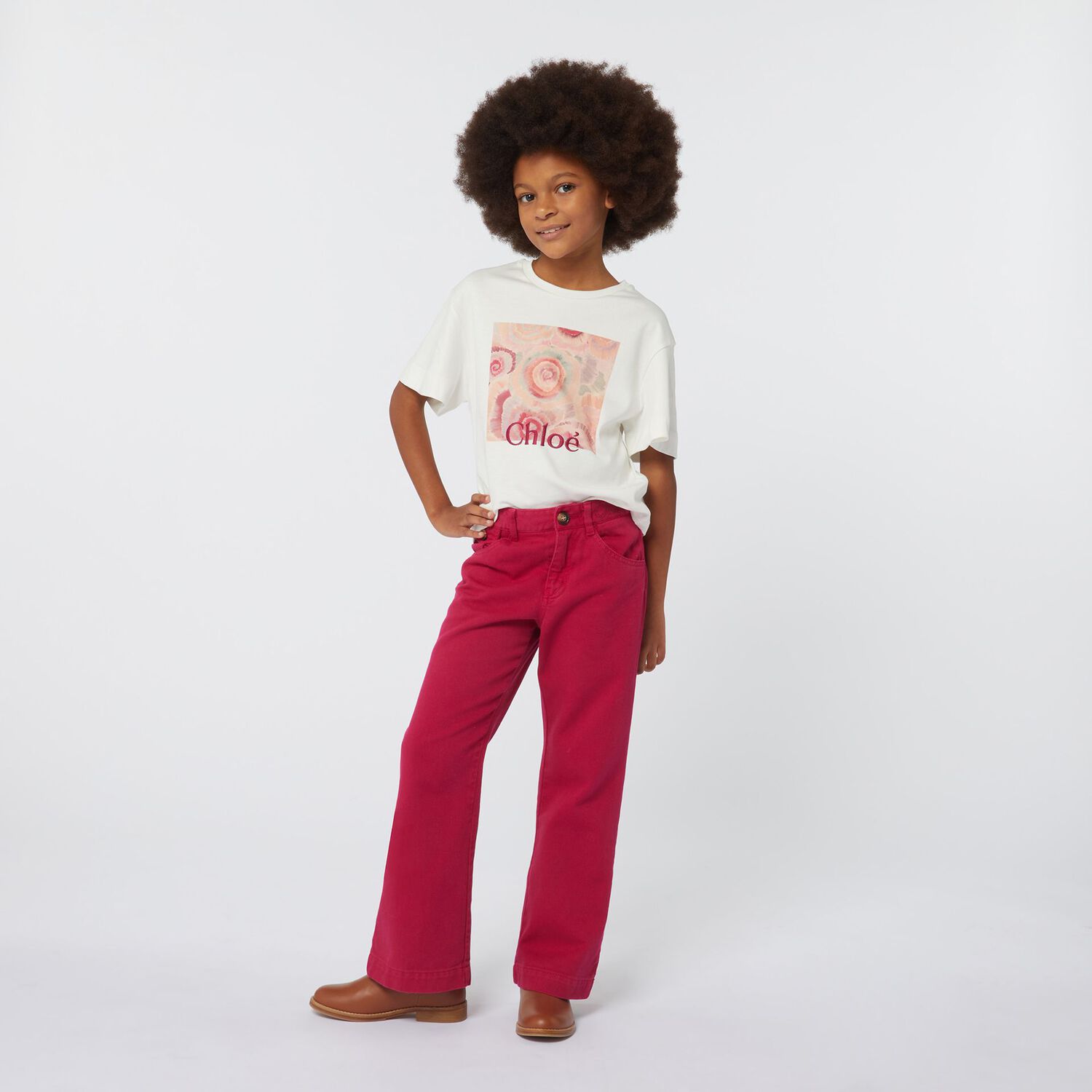 Girls Ivory Logo T-Shirt, 1, hi-res image number null