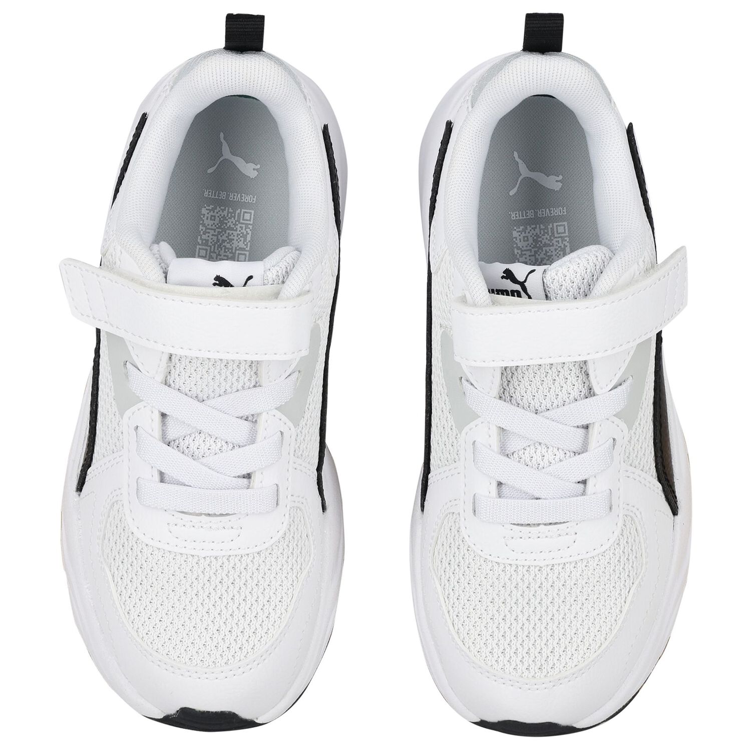 White & Black Trinity Trainers, 1, hi-res
