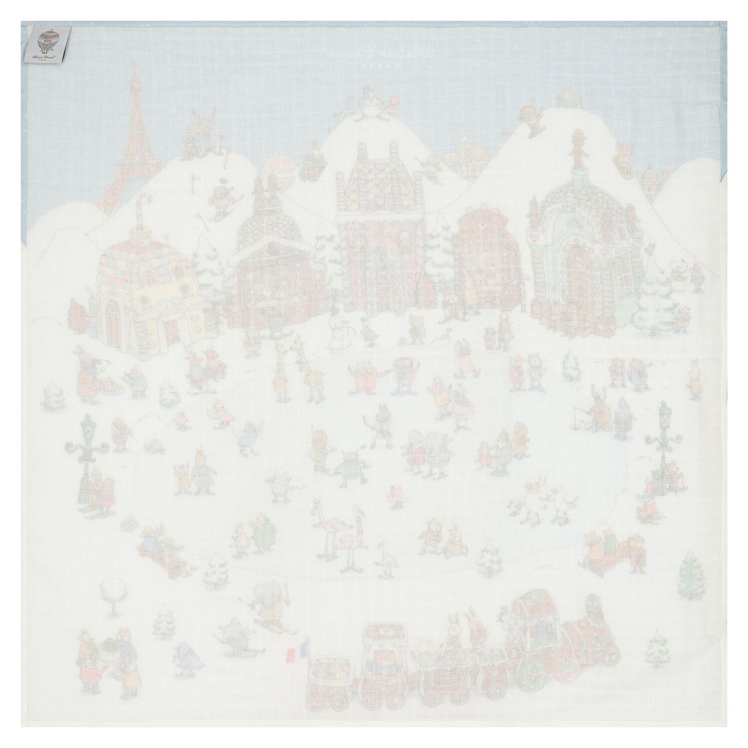 White & Blue Logo Winter Wonderland Baby Carré Swaddle, 1, hi-res image number null