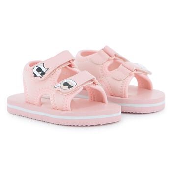 Girls Pink Choupette & Karl Sandals