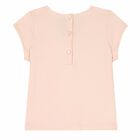 Girls Pink & Rose Gold Bow Top, 1, hi-res
