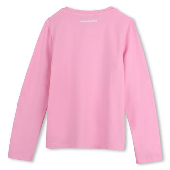 Girls Pink Choupette Long Sleeve Top