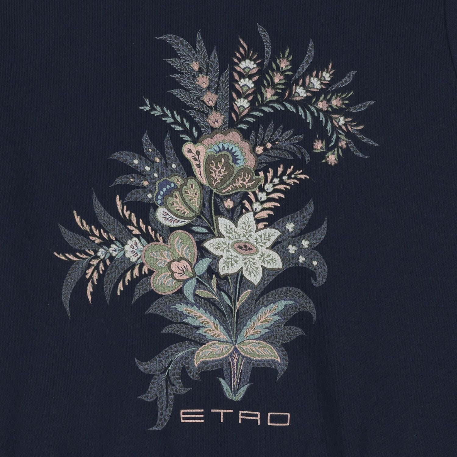 Girls Navy Blue Floral Logo Sweatshirt, 2, hi-res
