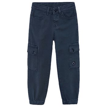 Boys Navy Blue Cargo Trousers