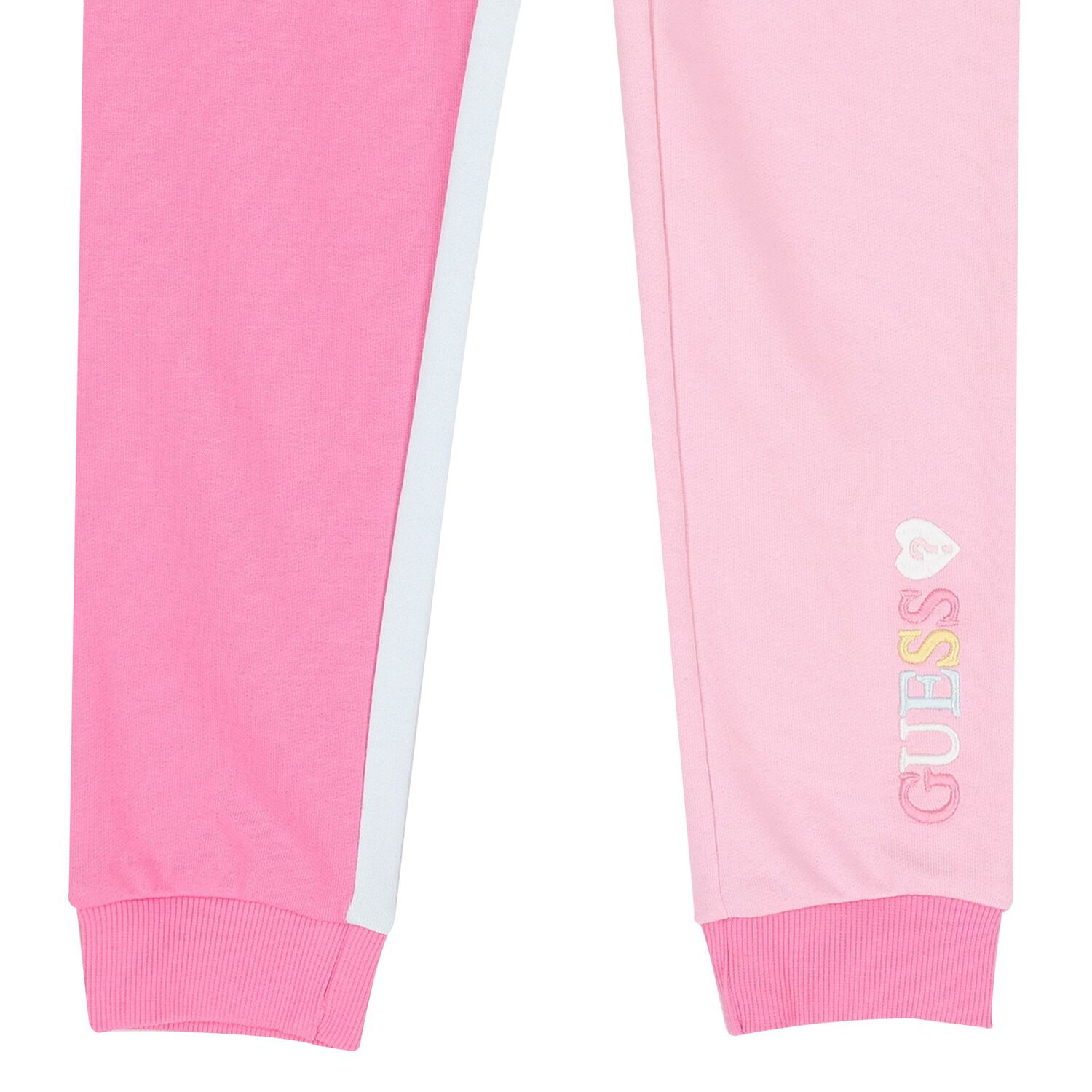 Girls Pink & White Logo Joggers, 1, hi-res image number null
