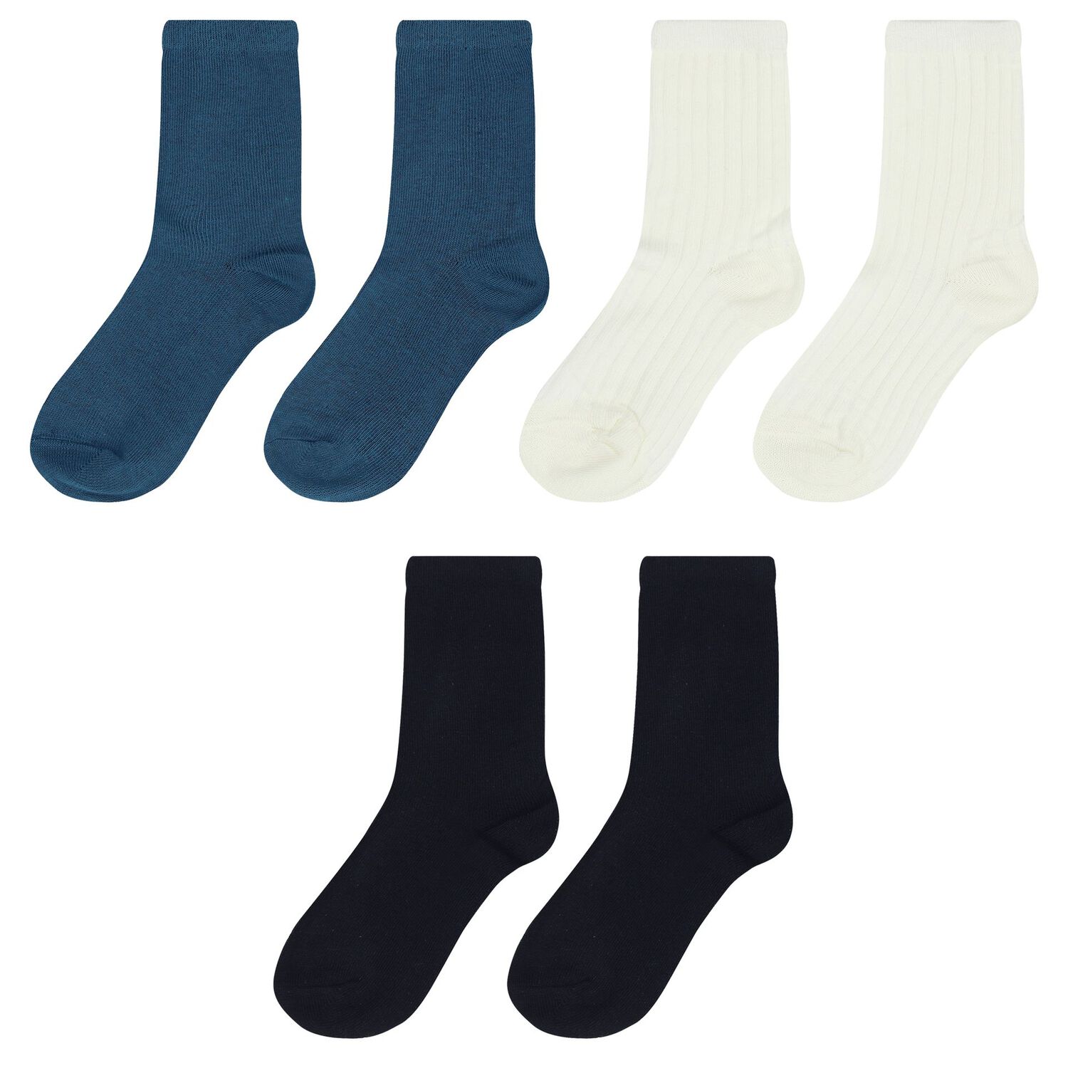 Boys Blue & Ivory Socks (3 Pack), 1, hi-res image number null