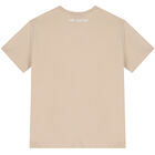 Boys Beige & White Thunderbolt T-Shirt, 2, hi-res
