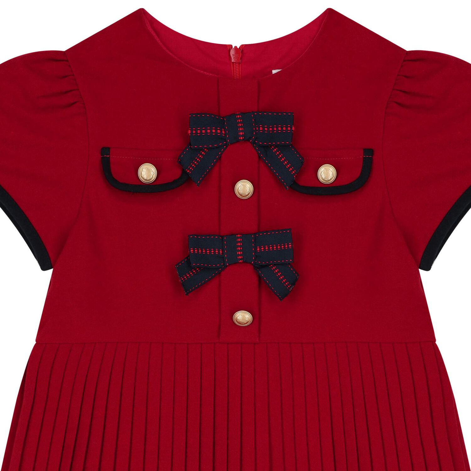 Girls Red Pleated Dress, 2, hi-res image number null