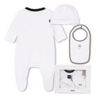 Baby Boys White Logo Babygrow Gift Set, 2, hi-res