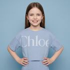 Girls Mini Me Blue Logo T-Shirt, 1, hi-res