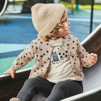 طقم ليجنز قطط من 3 قطع عاجي بيج، ورمادي، للفتيات 