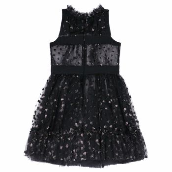 Girls Black Embellished Dress