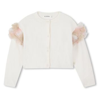 Girls Ivory Knitted Cardigan