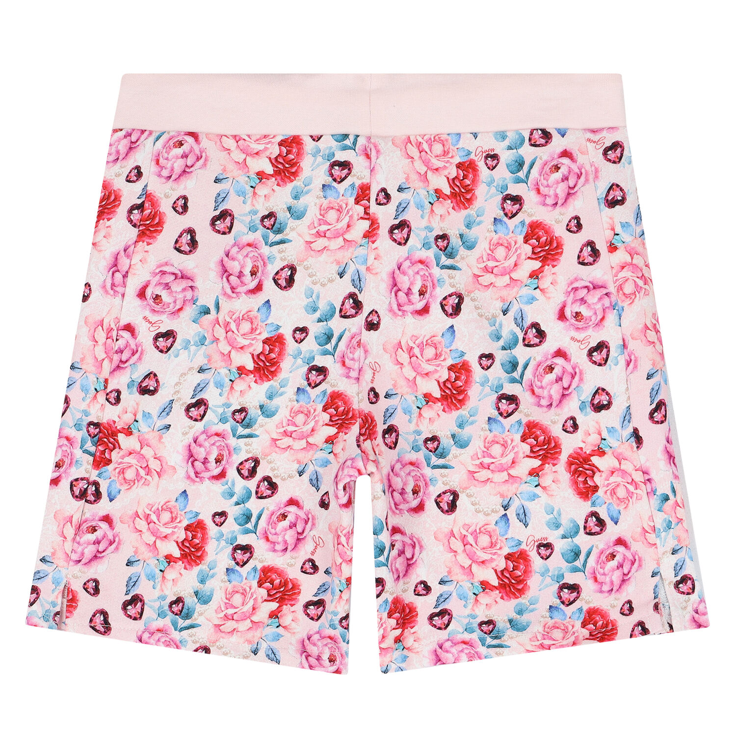 Girls Pink Floral Shorts, 1, hi-res image number null
