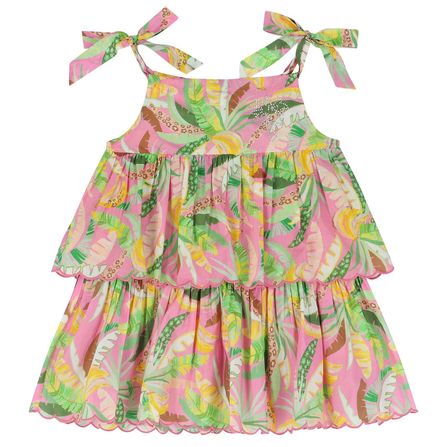 Girls Pink Tiered Dress, 1, hi-res image number null
