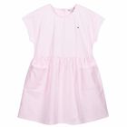 Girls Pink & White Striped Dress, 1, hi-res