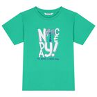 Boys Green, White & Blue Shorts Set (3 Piece), 1, hi-res